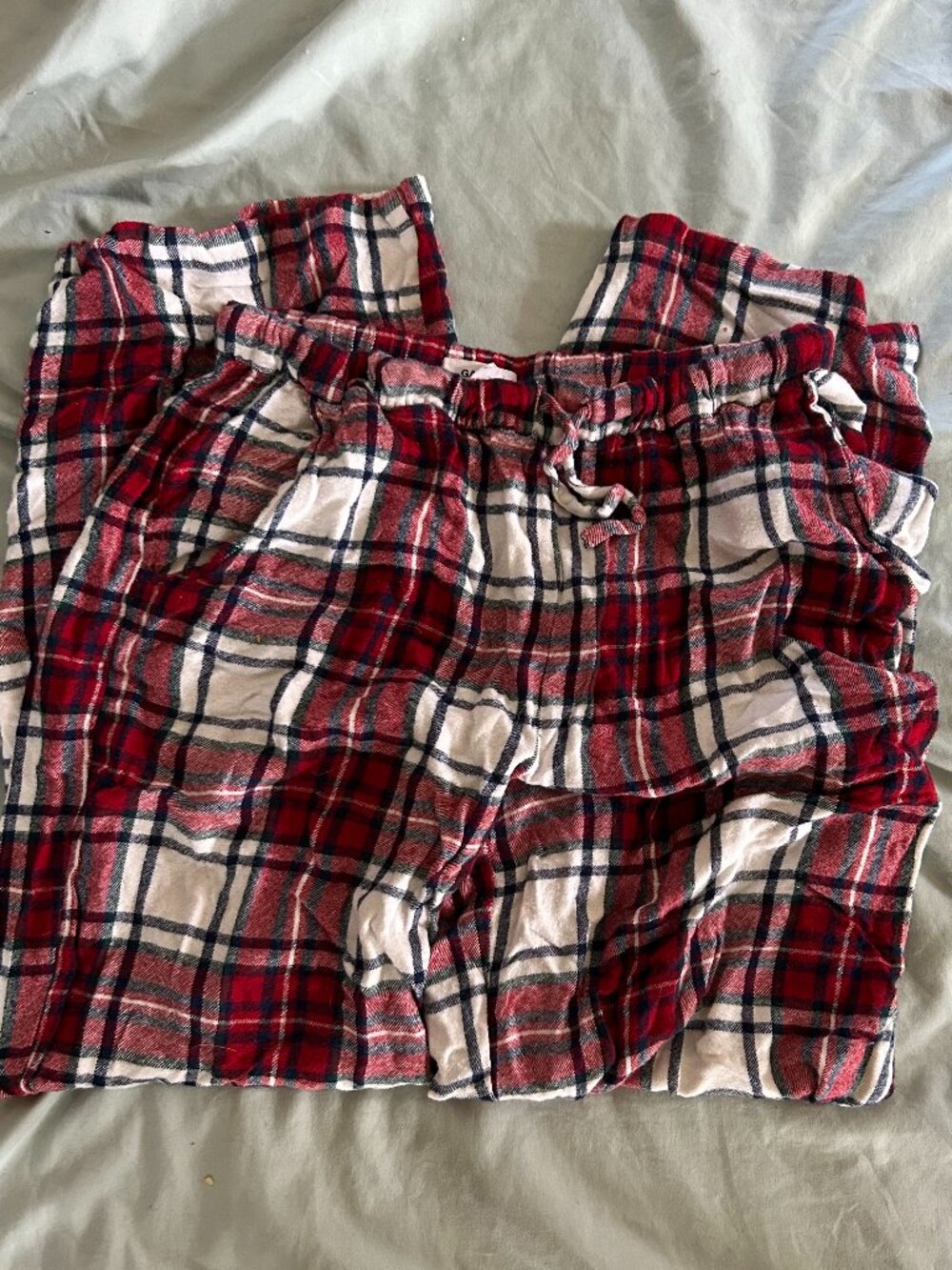 size extra small red plaid womens pajama lounge pants sleepwear flannel sleep